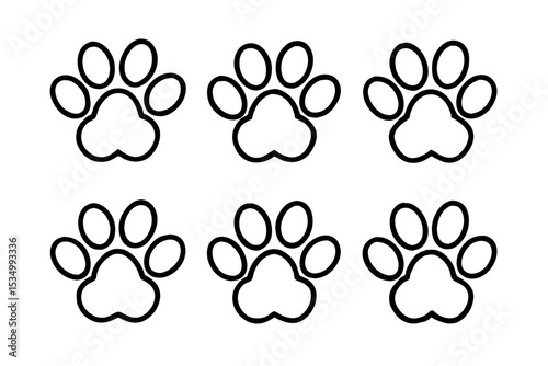 Pet Pawprint bandle set Vector Illustrations