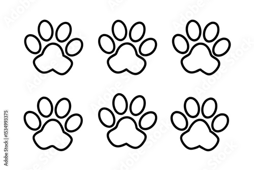 Pet Pawprint bandle set Vector Illustrations
