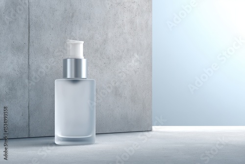 Frosted glass cosmetic bottle mockup