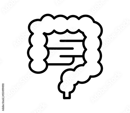 シンプルな腸のアイコンイラスト　ベクター
