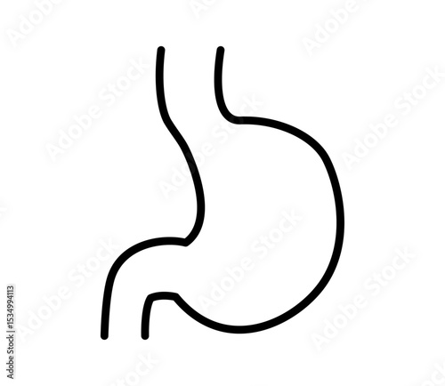 シンプルな胃のアイコンイラスト　ベクター
