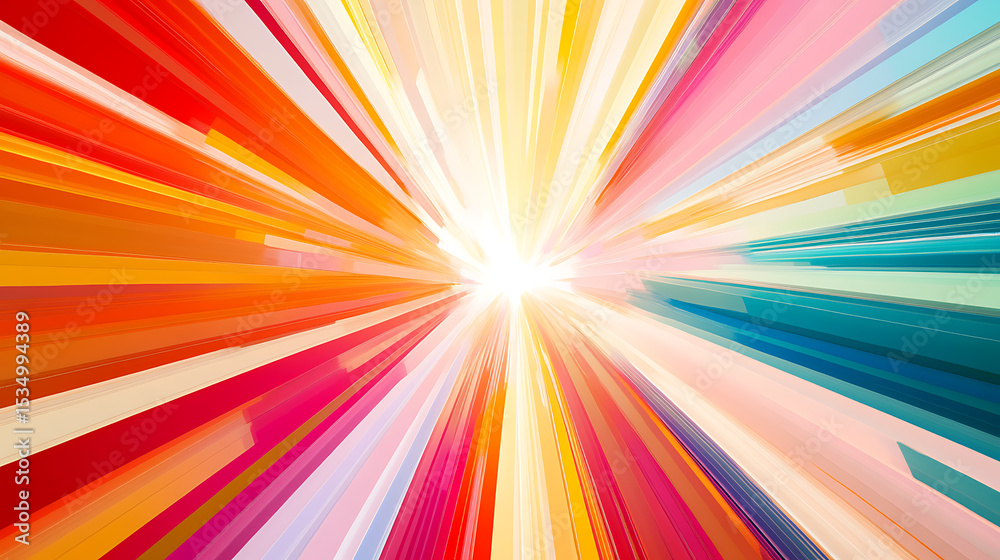 Fototapeta premium Radiant Burst of Colorful Stripes