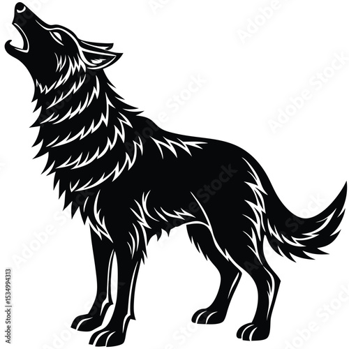 Howling Wolf Silhouette