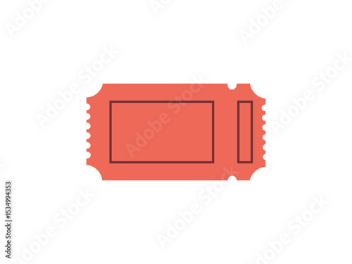 Flat Style Admission Rectangular Ticket Pass for Entertainment Event