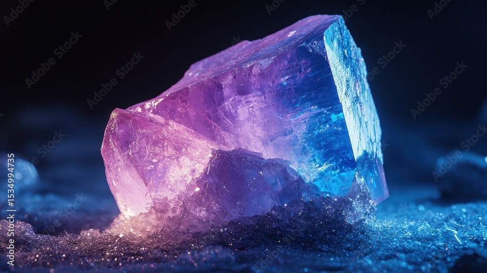 Obraz premium Vibrant gemstone crystal on a dark surface.