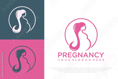 pregnant woman icon or logo design . vector illustration