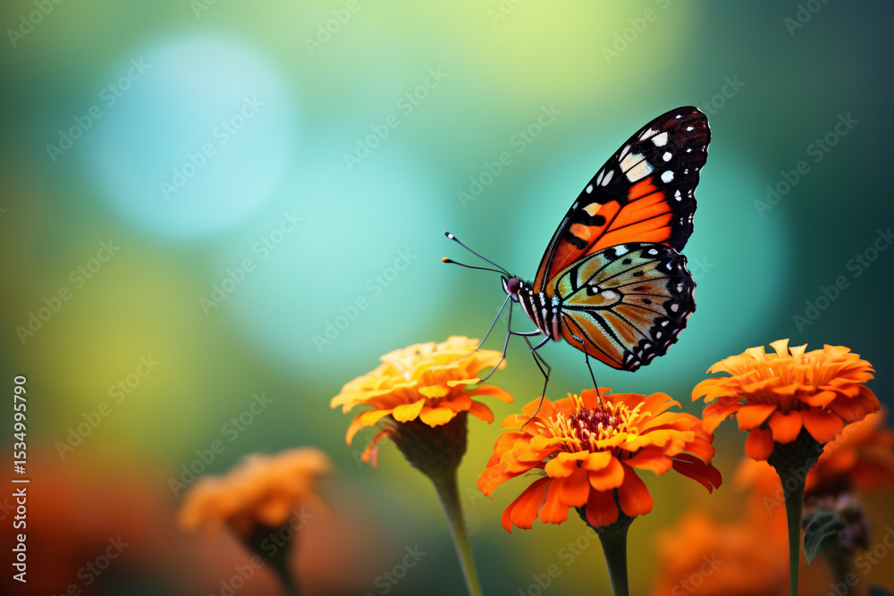 Fototapeta premium butterfly on flower