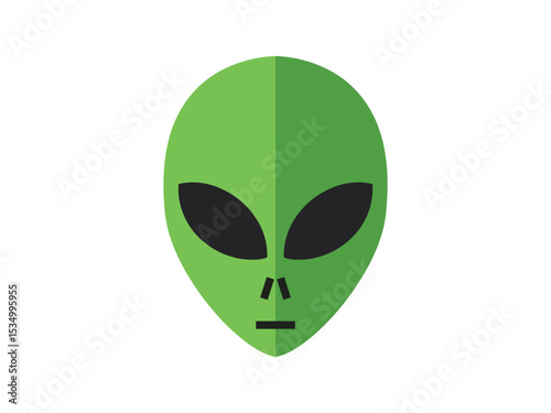 Flat Geometric Extraterrestrial Face Simple Illustration Graphic Alien Icon
