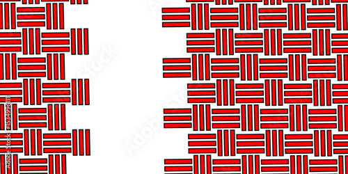 Colorful Weave Pattern Showing Repetition Useful as Background. Minimal line Seamless geometric pattern with shapes. Decoration and maze ornament square wall tile. rattan weave texture background.