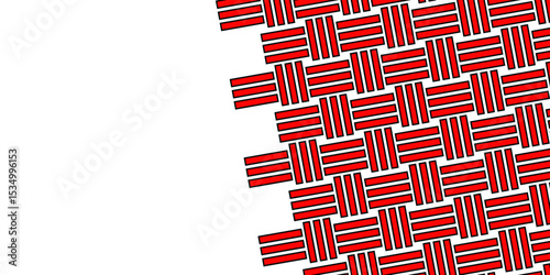 Colorful Weave Pattern Showing Repetition Useful as Background. Minimal line Seamless geometric pattern with shapes. Decoration and maze ornament square wall tile. rattan weave texture background.