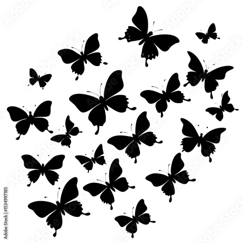 set of butterflies