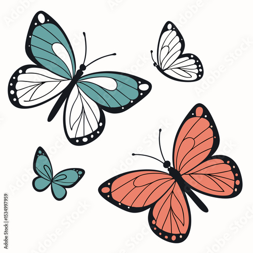 butterflies and flowers