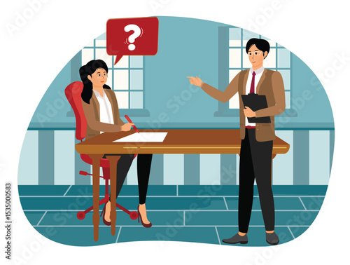 Assisting with theory concept. Two people discuss a theory.