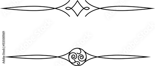 black and white set of delimiters for text, dividers