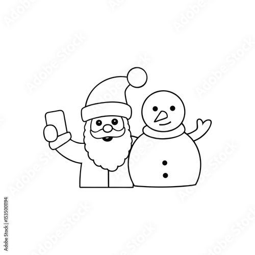 snowman and girl with christmas tree