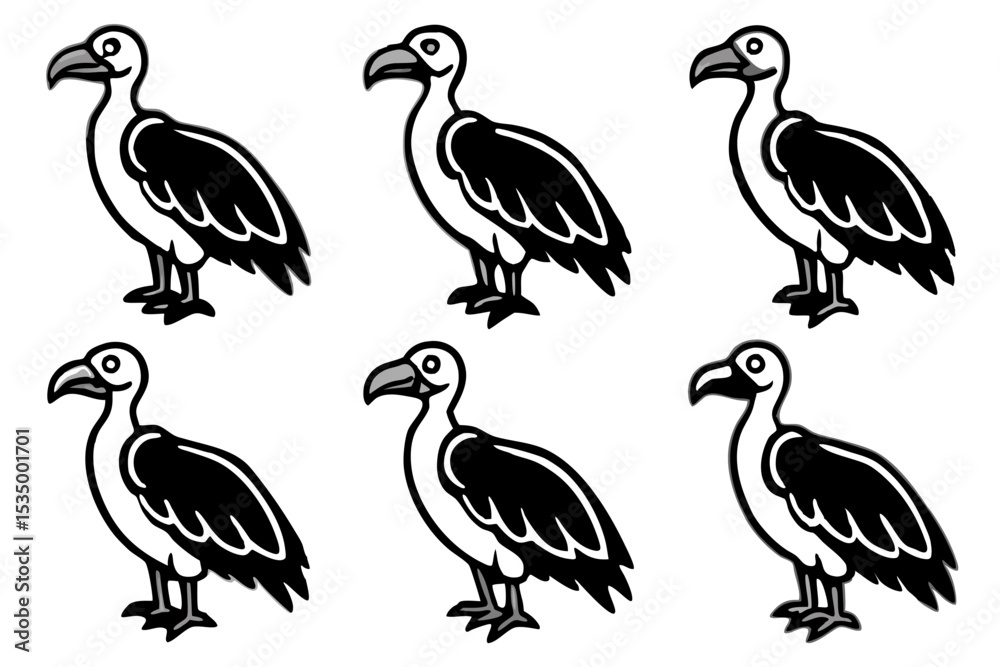 Fototapeta premium Vulture Sketch Line Art Collection