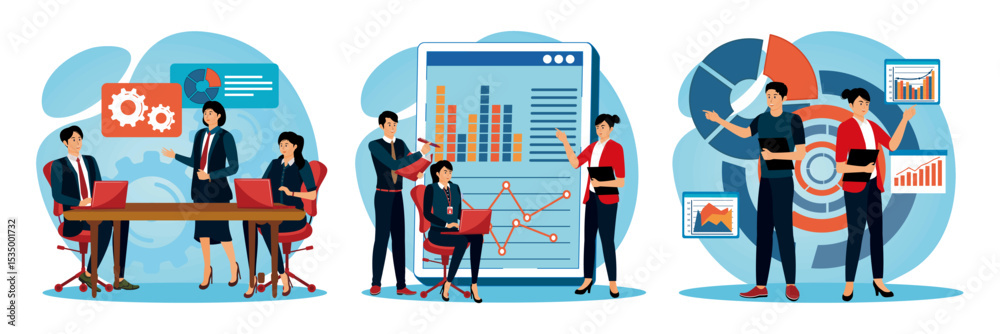 Naklejka premium Business Operations management concept. Marketing management. IT manager diploma.