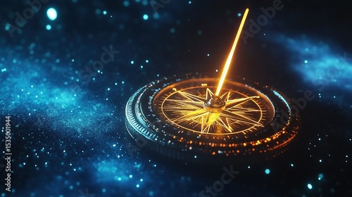 Compass Floating in Void with Needle of Intuition Light Beam