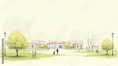people walking in the park