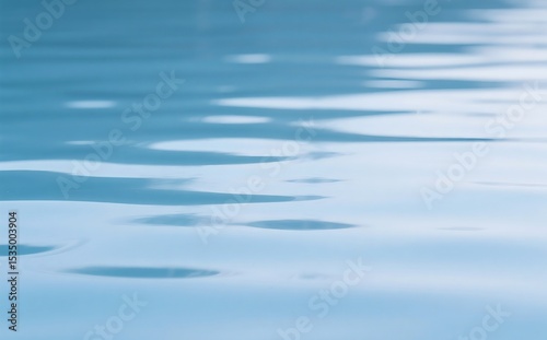 Generative ai image of calm water ripple texture in soft blue, minimal and clean
