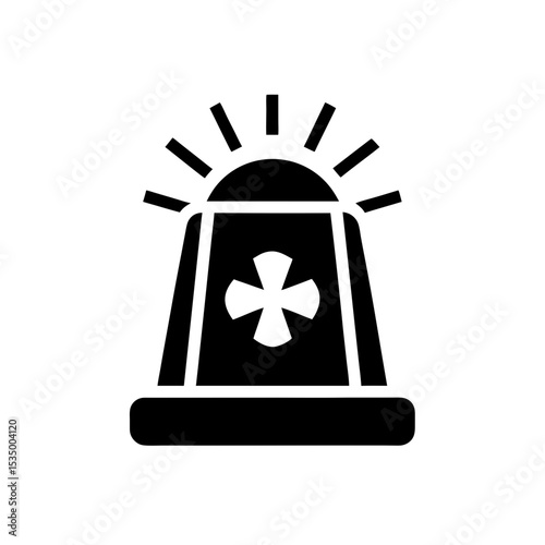 ambulance siren icon on white background  .svg