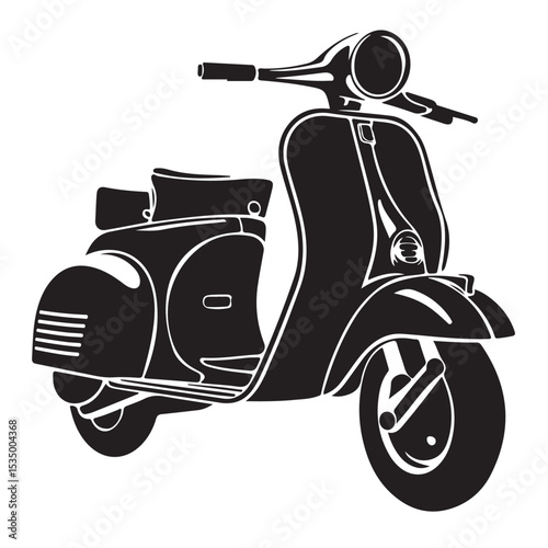 Vintage Italian scooter vector illustration: a retro classic motorbike ride