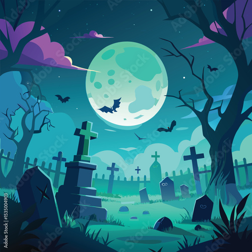 Spooky Cat Illustration Digital Painting of a Frightening Feline Character