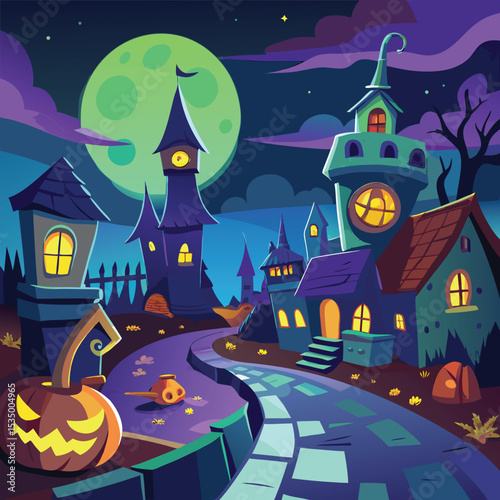 Spooky Dog Illustration Digital Painting of a Canine with a Halloween Theme