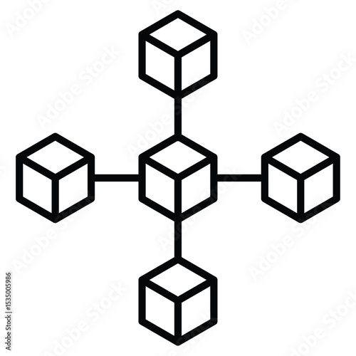 Blockchain technology icon simple flat icon vector symbol