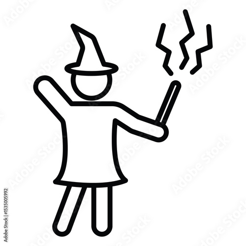 Black magic icon simple flat icon vector symbol
