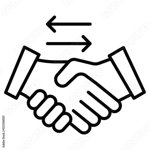Business agreement handshake icon simple flat icon vector symbol