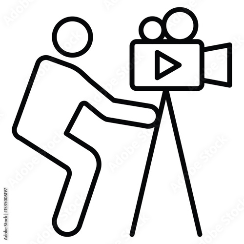 Cameraman icon simple flat icon vector symbol