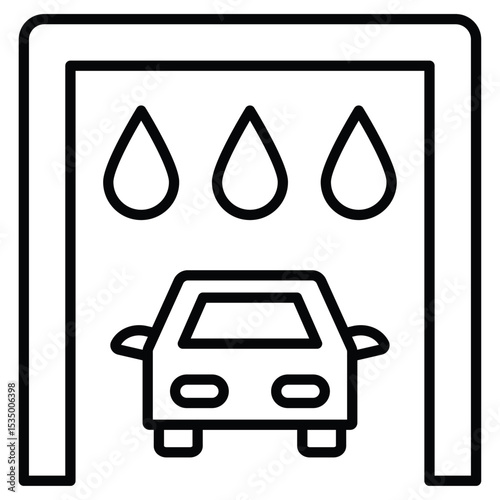 Car wash shop icon simple flat icon vector symbol