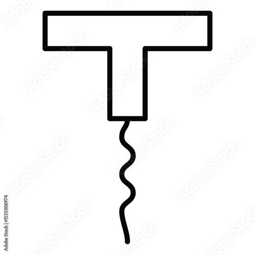 Corkscrew opener icon simple flat icon vector symbol