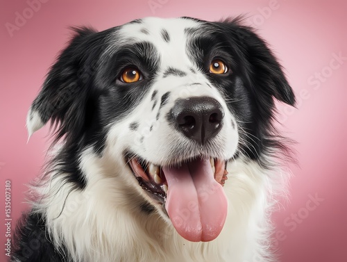 Happy Border Collie Dog with Bright Eyes and Playful Expression
