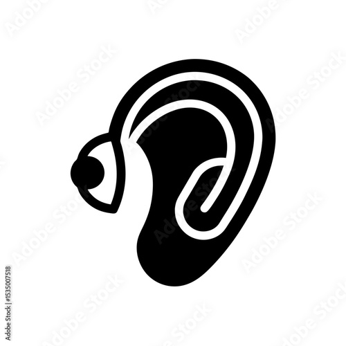 hearing aid icon on white background  .svg