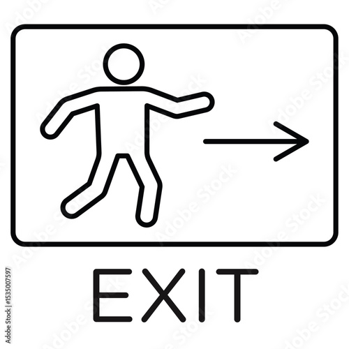 Emergency exit icon simple flat icon vector symbol