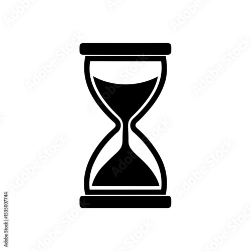 hourglass with sand icon on white background  .svg