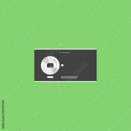 Compact Point-and-Shoot Camera icon logo flat vector design