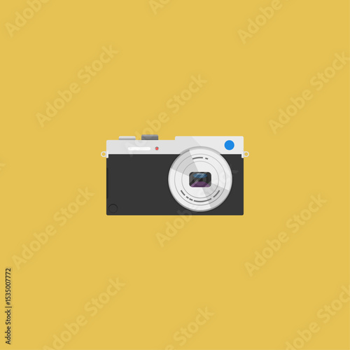 Compact Digital Camera icon logo flat vector design