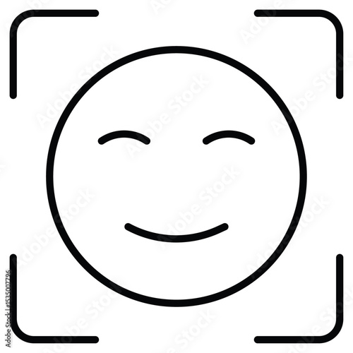 Face id icon simple flat icon vector symbol