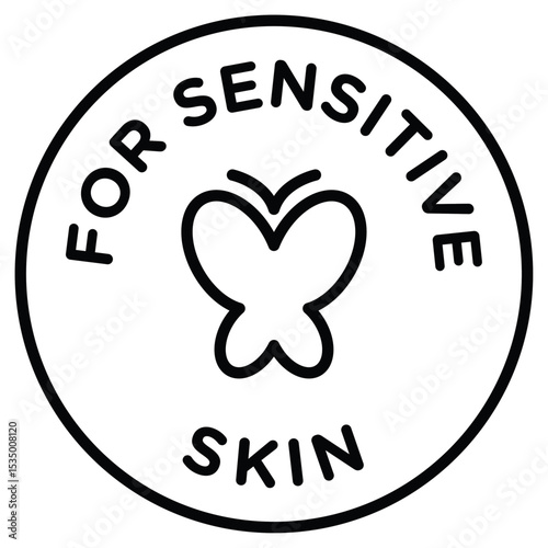 For sensitive skin icon simple flat icon vector symbol