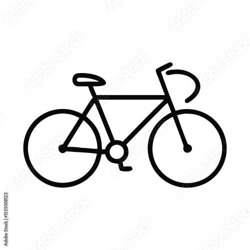 Black and White Bicycle Minimal Vector Line Drawing