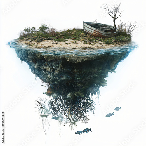 Blue No More: A Sea Choked by Waste, recycle, plastic, environmental, pollution, sustainable, ecology, eco, 2024, planet, environment, day, earth.