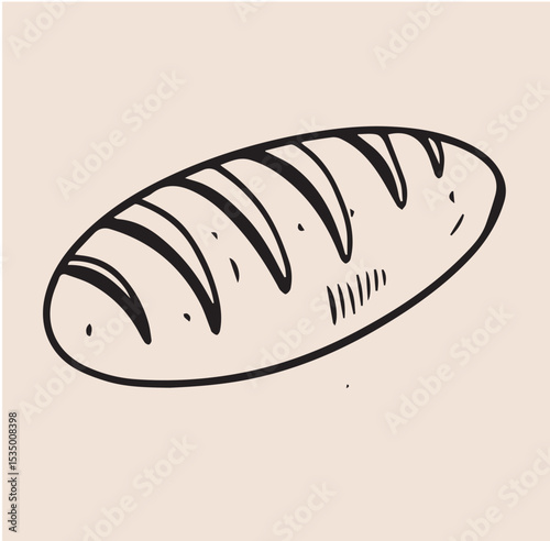 Hand-drawn bakery and bread doodle vector set featuring a variety of artisanal bread, pastries, wheat, baking tools, and oven elements.