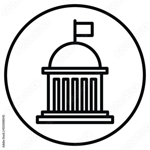 Government icon simple flat icon vector symbol