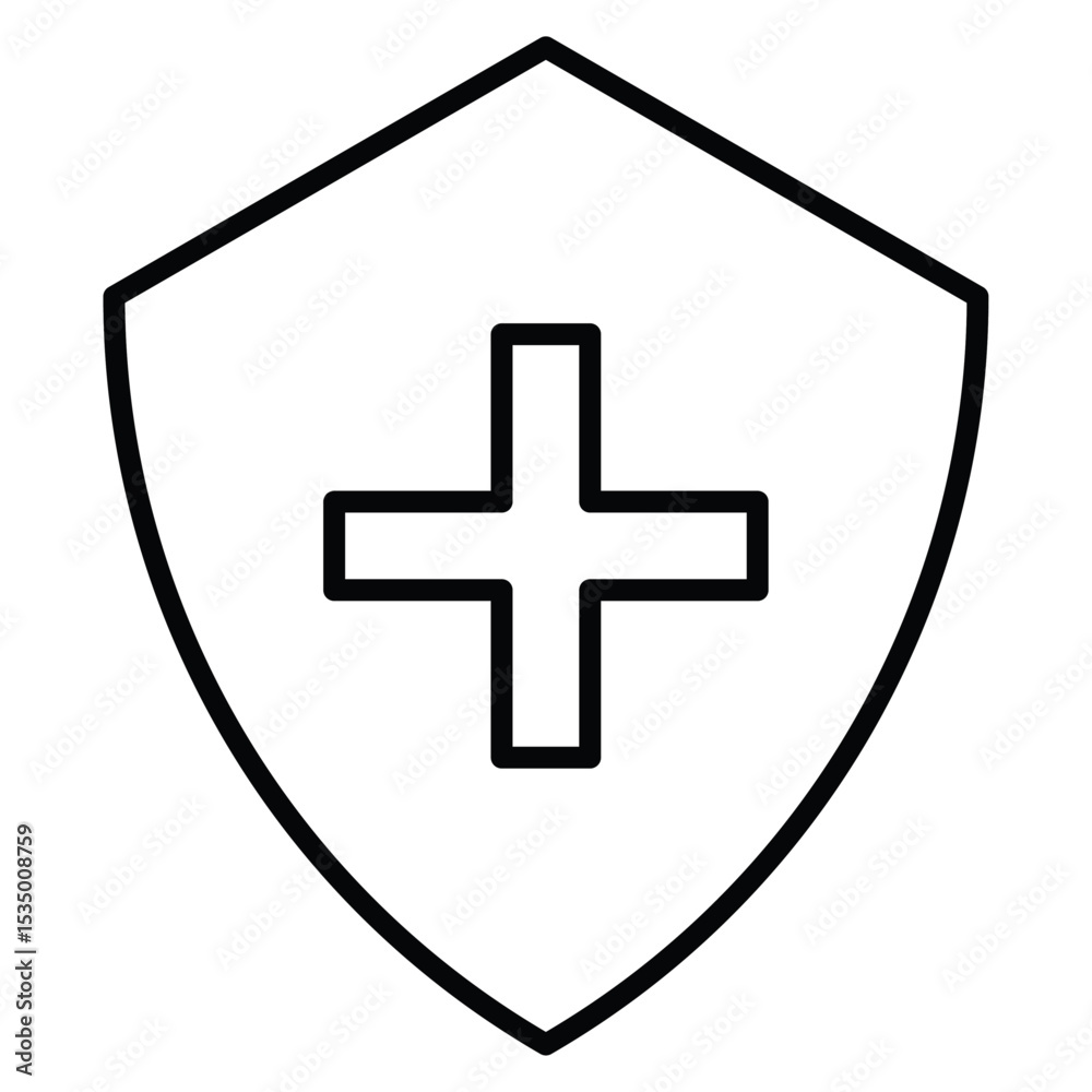 Fototapeta premium Health insurance icon simple flat icon vector symbol