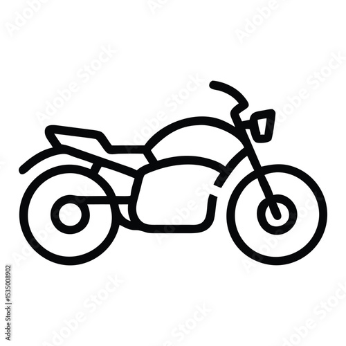 Motorcycle Minimal Vector Line Art in Black and White