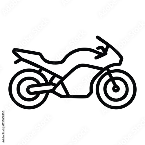 Motorcycle Line Art Vector Black and White Minimal Drawing