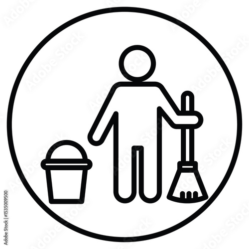 Janitor icon simple flat icon vector symbol